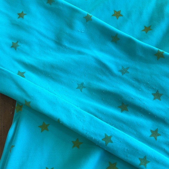 Mini Boden teal gold Star zip front long sleeve one piece rash guard swim suit - Picture 3 of 8